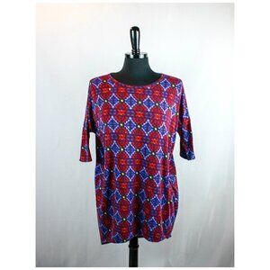 LuLaRoe Tunic Top Geometric Print Red Blue…
